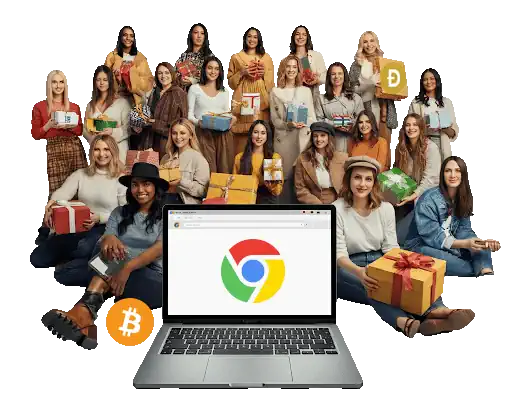 Beautiful women updating Chrome