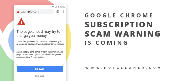 Chrome 71 Subscription Scam Warning