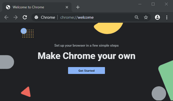 Chrome a New Welcome Page