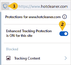 Add to the Whitelist in Firefox Tracking Protection