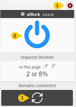 Add to the Whitelist in uBlock